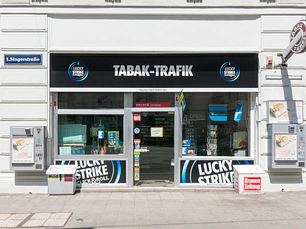 Tobacconist in Vienna, Austria stock photo
