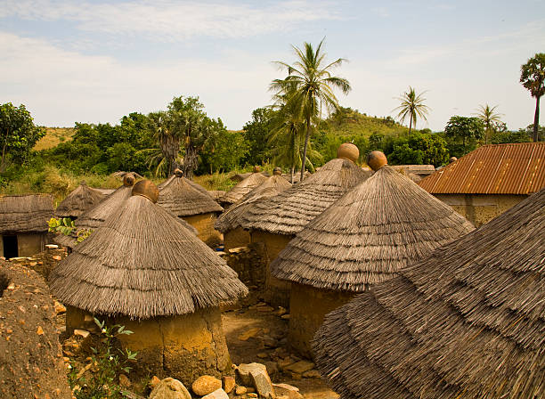 Togo, Africa: Tenaka Village in the Northeast "In northern Togo, west Africa, the small village of Tenaka contains its own version of the houshold architecture that is regionally noted.More photos of Togo are in" togo stock pictures, royalty-free photos & images