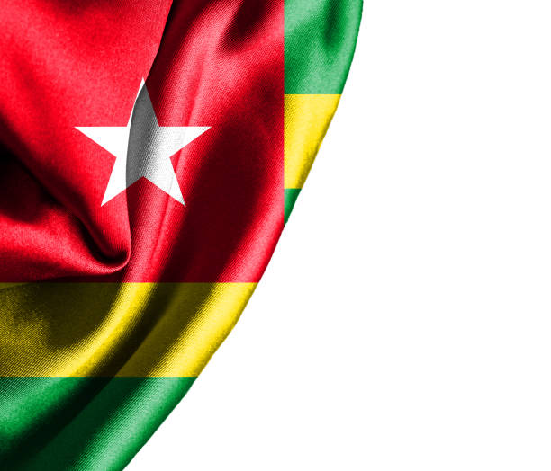 Togo waving silky flag isolated on white background Togo waving silky flag isolated on white background togo stock pictures, royalty-free photos & images