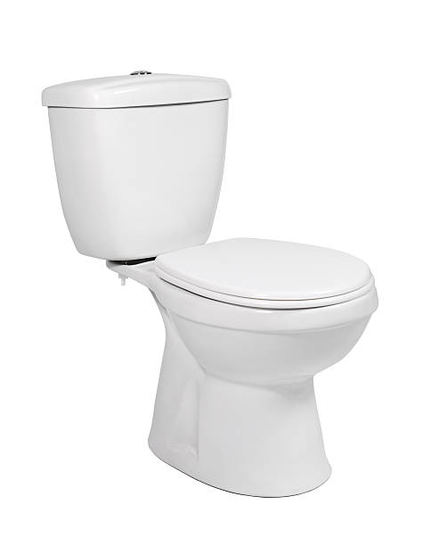 toilet bowl isolated on white background stock photo