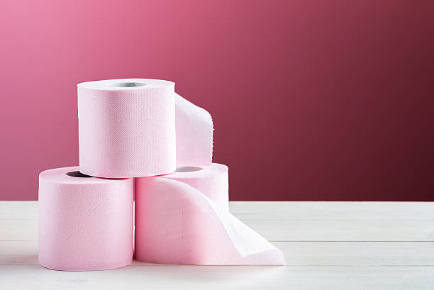 Toilet paper on the table stock photo