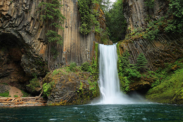 Toketee Falls in Oregon stock photo