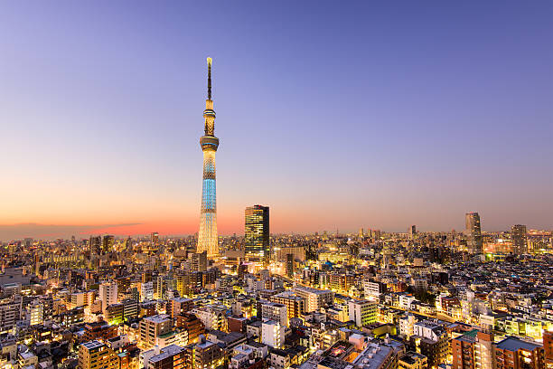 Tokyo City Skyline Tokyo, Japan cityscape and tower. tokyo sky tree stock pictures, royalty-free photos & images