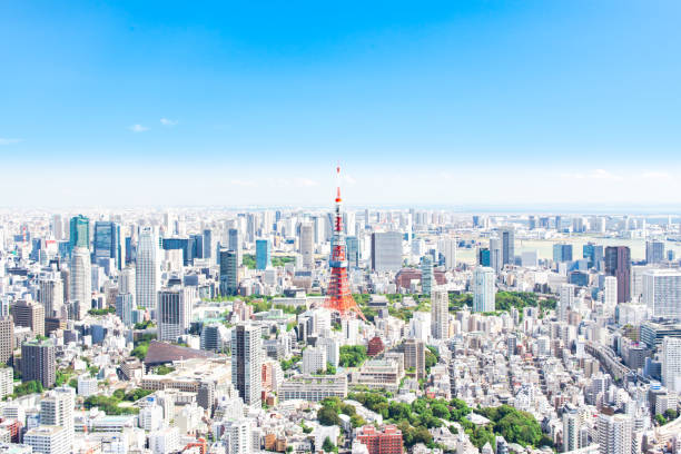東京の景観 - 東京タワー ストックフォトと画像