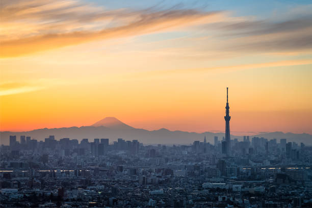 Tokyo sunset stock photo