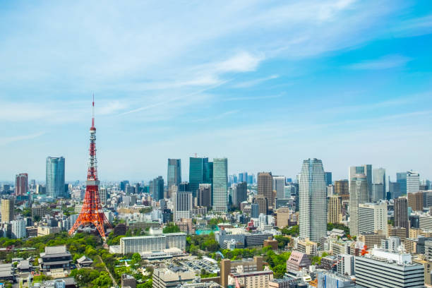 東京タワー、日本のランドマーク - 港区 東京タワー ストックフォトと画像