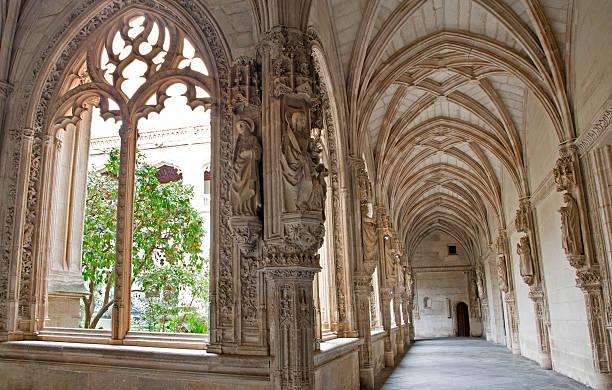 Toledo - atrium in Monastery Saint John of the Kings stock photo