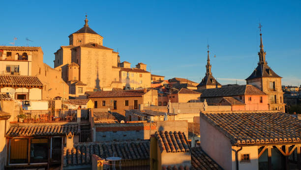 Toledo is a beautiful medieval town in Spain and was the capital of the Visigothic kingdom from 542-725 AD stock photo