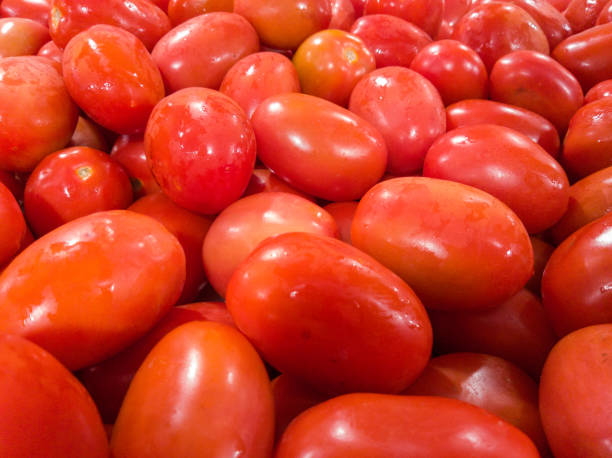 Tomatoes in the market stock photo