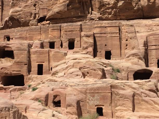 Tombs in Petra, Jordan stock photo