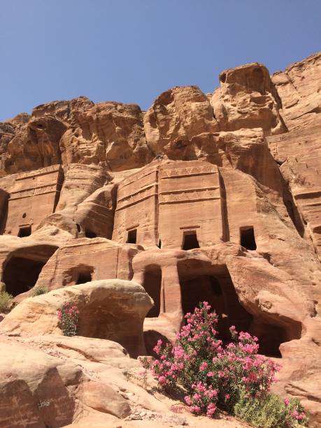 Tombs in Petra, Jordan stock photo