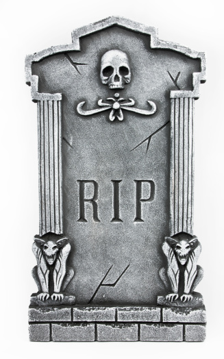 Tombstone isolated on white background.