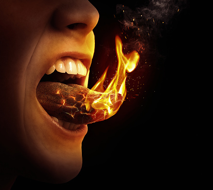 Tongue On Fire Stock Photo - Download Image Now - iStock