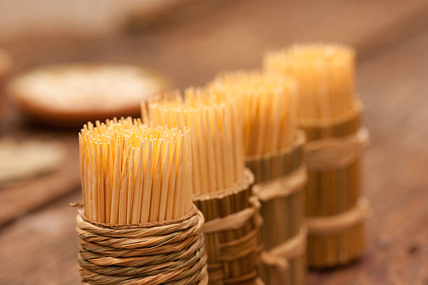 Toothpicks closeup stock photo