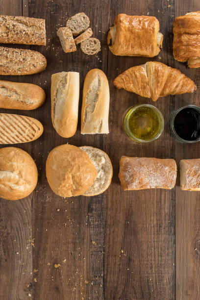 Top Down Bread Selection stock photo