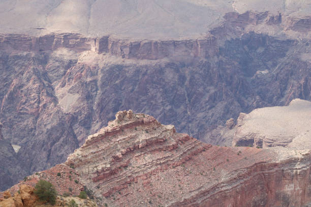 Top of a Rock Formation Within the Canyon of the Grand Canyon stock photo