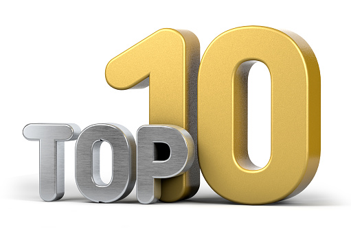 Top Ten Top 10 3d Illustration On White Background Stock Photo - Download  Image Now - iStock