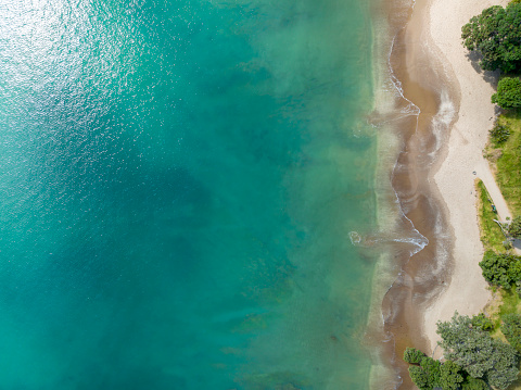 Top view of a beach in Auckland, New Zealand