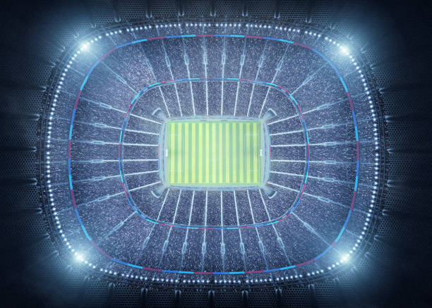 Top view of a stadium stock photo