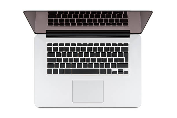 Top view of abstract laptop stock photo