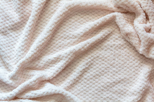 Top view of blanket with wrinkles stock photo