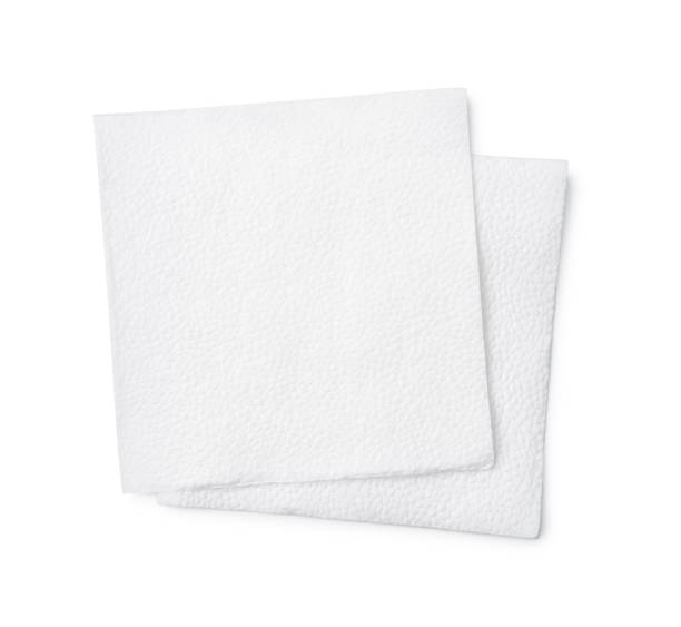 Top view of two paper napkin Top view of two paper napkin isolated on white napkin stock pictures, royalty-free photos & images