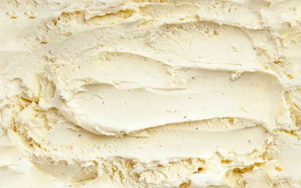 vanilyalı dondurma yüzey üstten görünüm - ice cream stok fotoğraflar ve resimler