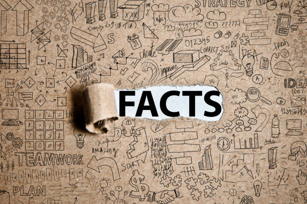 FACTS - Torn cardboard paper empty space for text (Click for more) stock photo