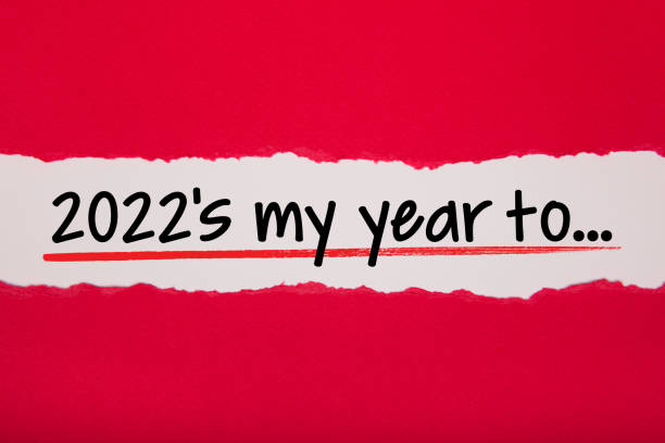 Torn Paper With 2022's my year to On White Background stock photo
