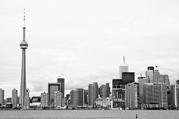 Toronto in storm clouds stock photo