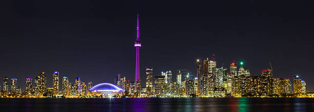 Toronto night panoramic stock photo