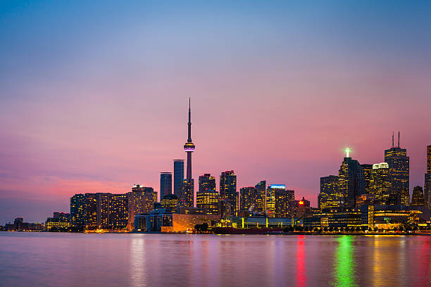 Toronto Skyline at twilight stock photo