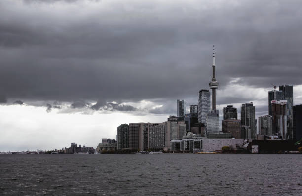 Toronto Skyline under a Cloudy Sky stock photo