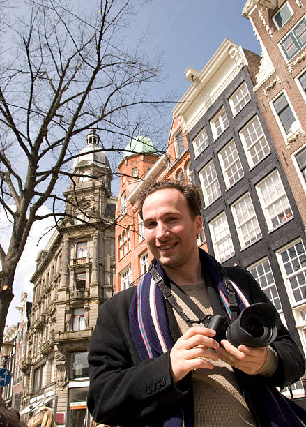 Tourist in Amsterdam stock photo