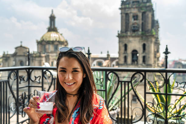 Tourist in Mexico City: Beautiful young adult woman stock photo