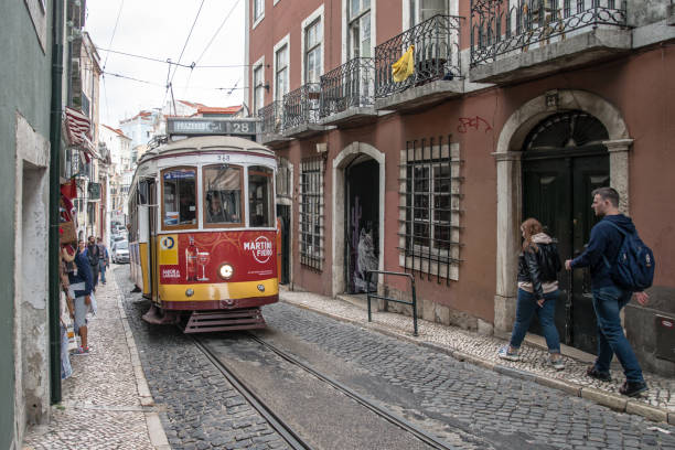 Tourist Tram, Lisbon, Portugal stock photo