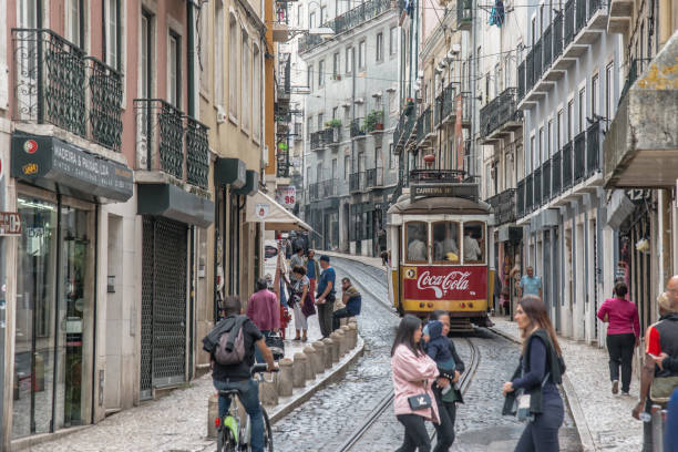 Tourist Tram, Lisbon, Portugal stock photo