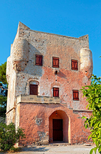 Tower of Markellos at Aegina, Greece stock photo