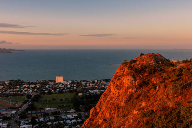 Townsville Castle Hill Sunset stock photo