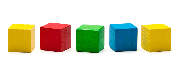 Toy Blocks Multicolor Blank Wooden Game Cube Stock Photo ...
