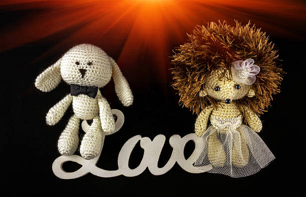 toy braided newlyweds,  at sunset. word love. - teddy ray 個照片及圖片檔