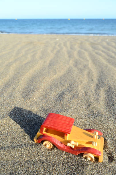 Toy Car on the Seashore stock photo