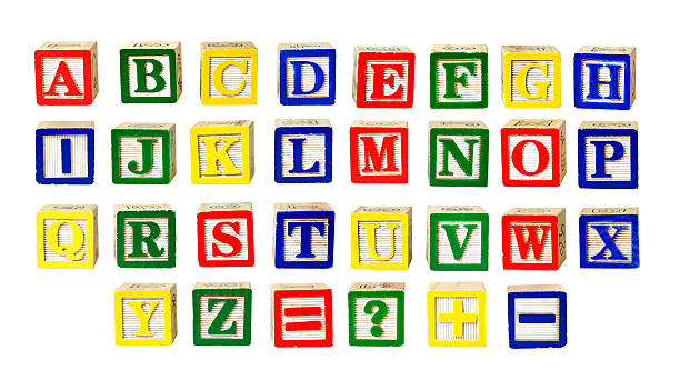 Toy letters Toy letters alphabet isolated on white toy block stock pictures, royalty-free photos & images