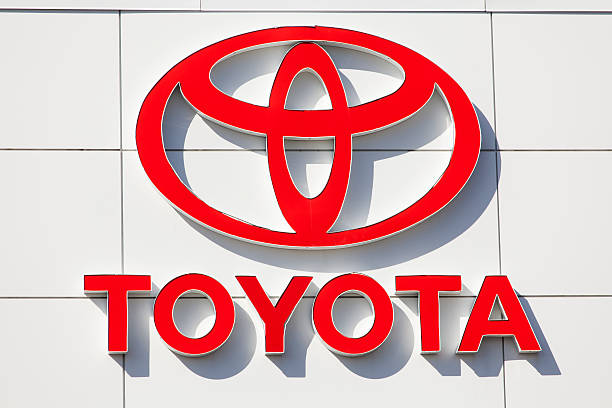 Toyota Sign at Car Dealership stock photo