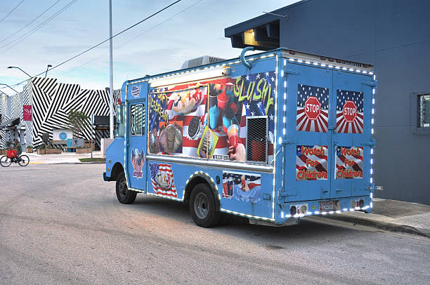 Traditional American Ice Cream Food Truck Small Business Wynwood Miami stock photo