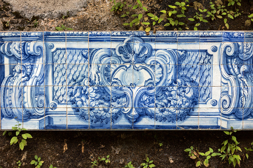 Funchal, Madeira, Portugal - September 2, 2016: Traditional ceramic tiles in  Funchal on Madeira. Portugal