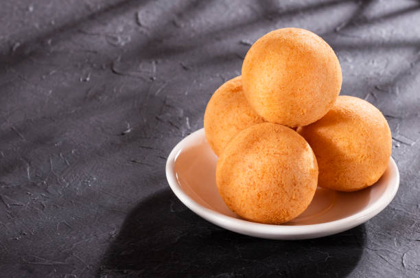 Traditional Colombian Fritters (Deep Fried Cheese Bread) stock photo