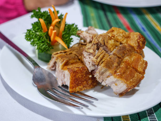 Traditional Filipino Food - Lechon Kawali stock photo