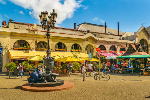 Traditional Food and Drink Market, Montevideo, Uruguay stock photo