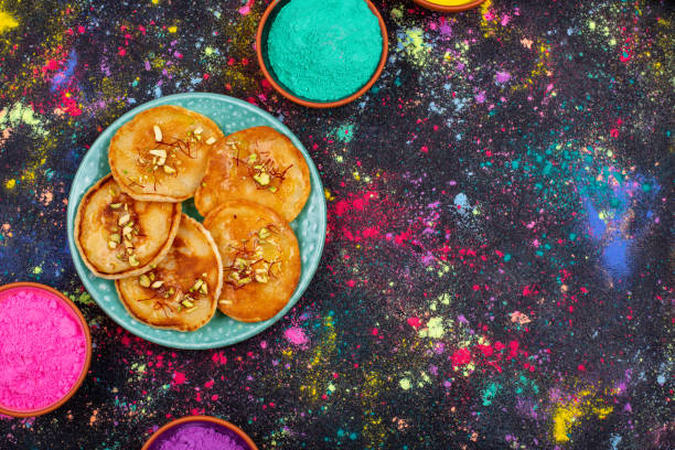 Traditional Indian Holi food malpua  holi stock pictures, royalty-free photos & images